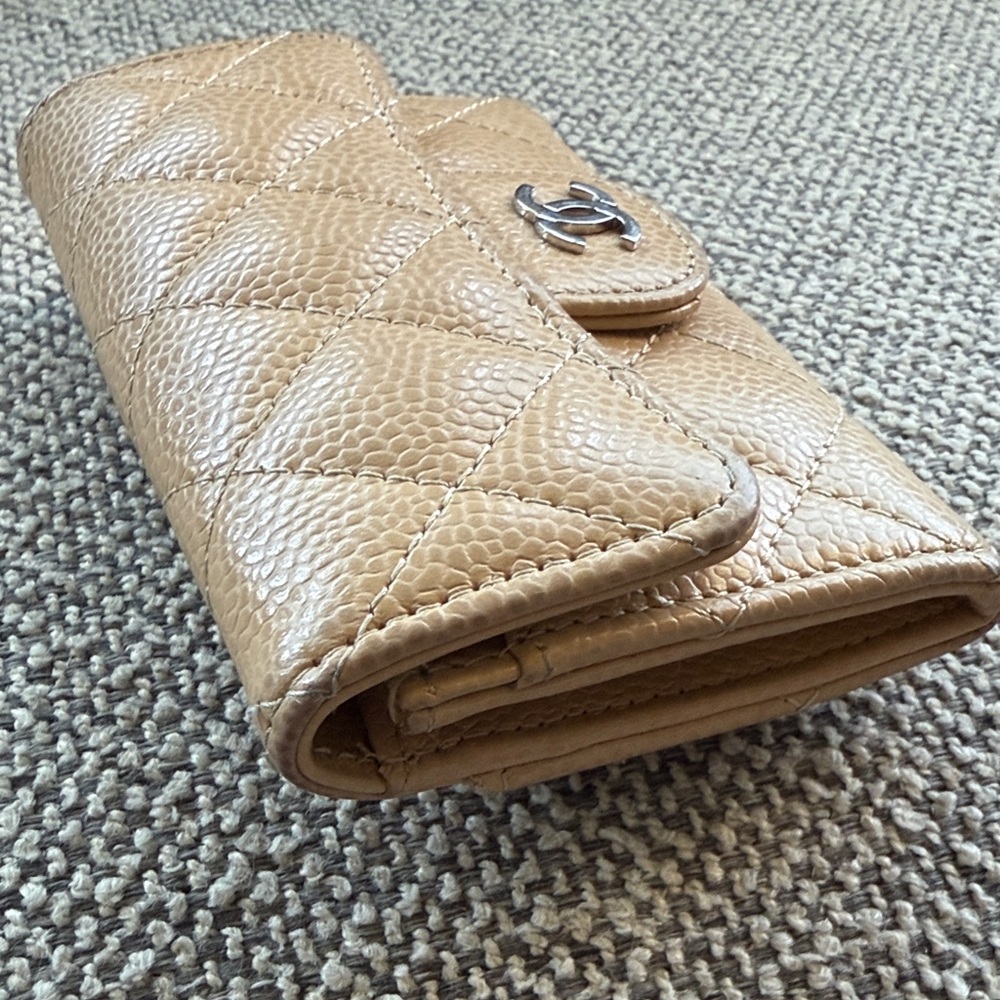 Chanel Tan Quilted Leather Wallet - Picture 11 of 16